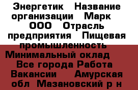 Энергетик › Название организации ­ Марк 4, ООО › Отрасль предприятия ­ Пищевая промышленность › Минимальный оклад ­ 1 - Все города Работа » Вакансии   . Амурская обл.,Мазановский р-н